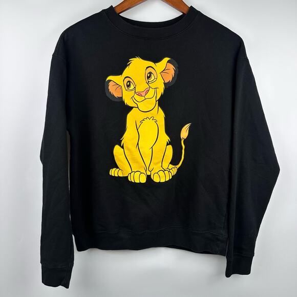 Simba Crew Sweatshirt Spell out Disney The Lion King Black Medium - Picture 2 of 8